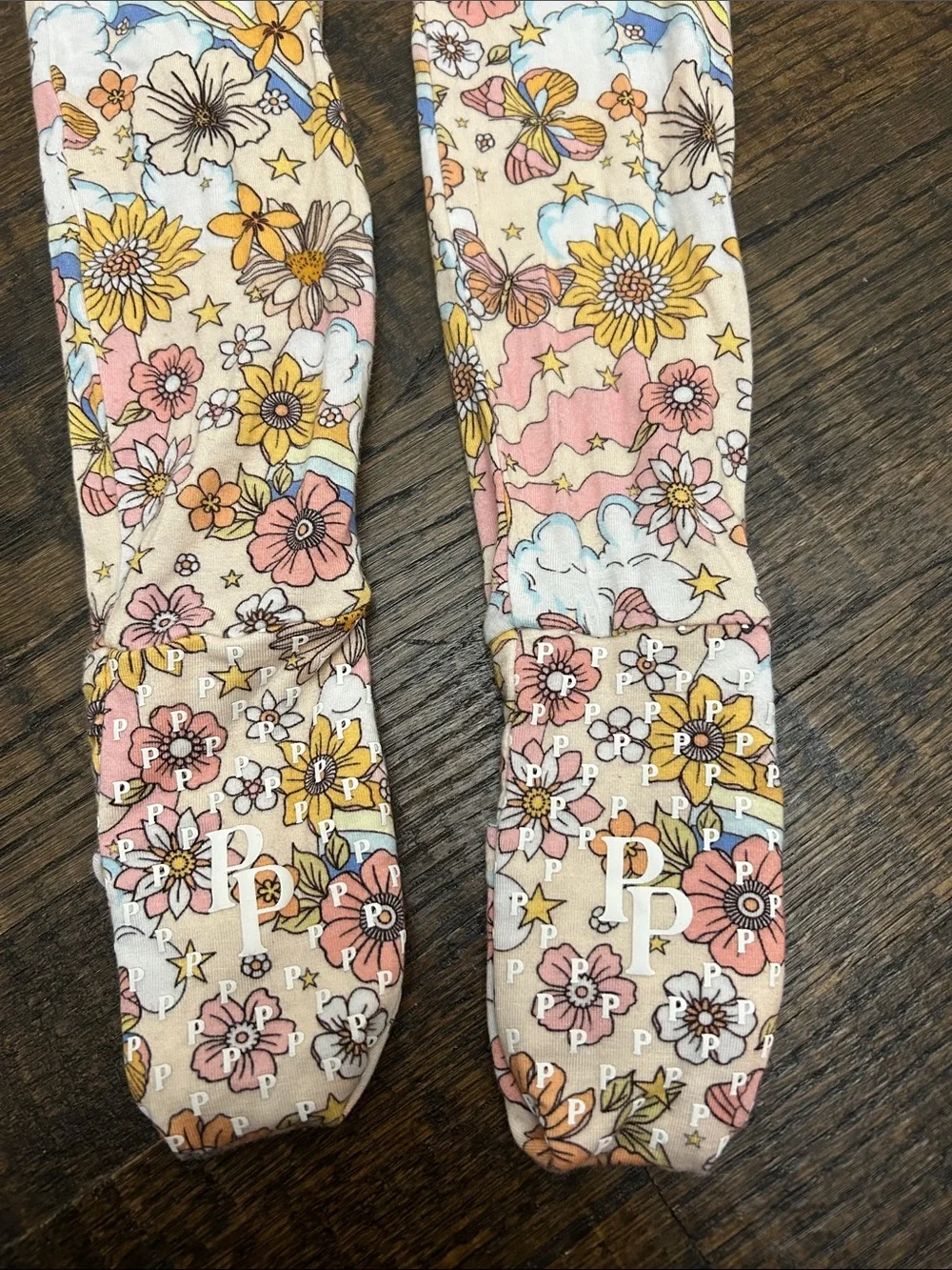 Posh Peanut Kids Floral Zip-Front One-Piece Pajamas - Pink & Yellow
